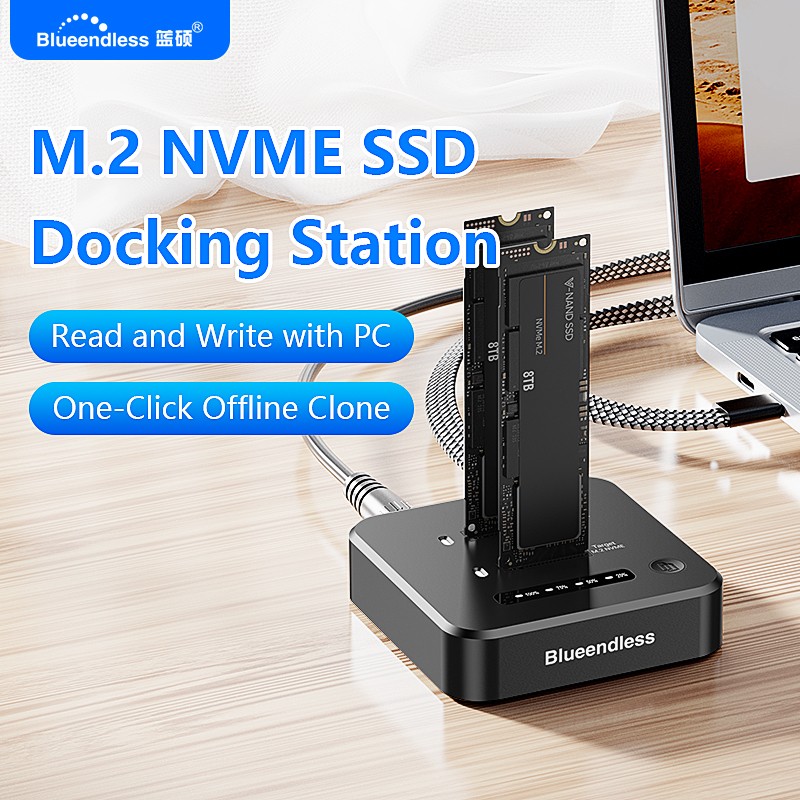 8Tb M2 Nvme Ssd - แท่นวางฮาร์ดดิสก์แบบออฟไลน์ Blueendless รุ่น Dual Bay M.2