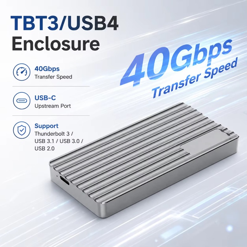 Usb4 40Gbps External Ssd 8Tb - กล่องใส่ M.2 NVMe SSD อลูมิเนียม แบบพกพา