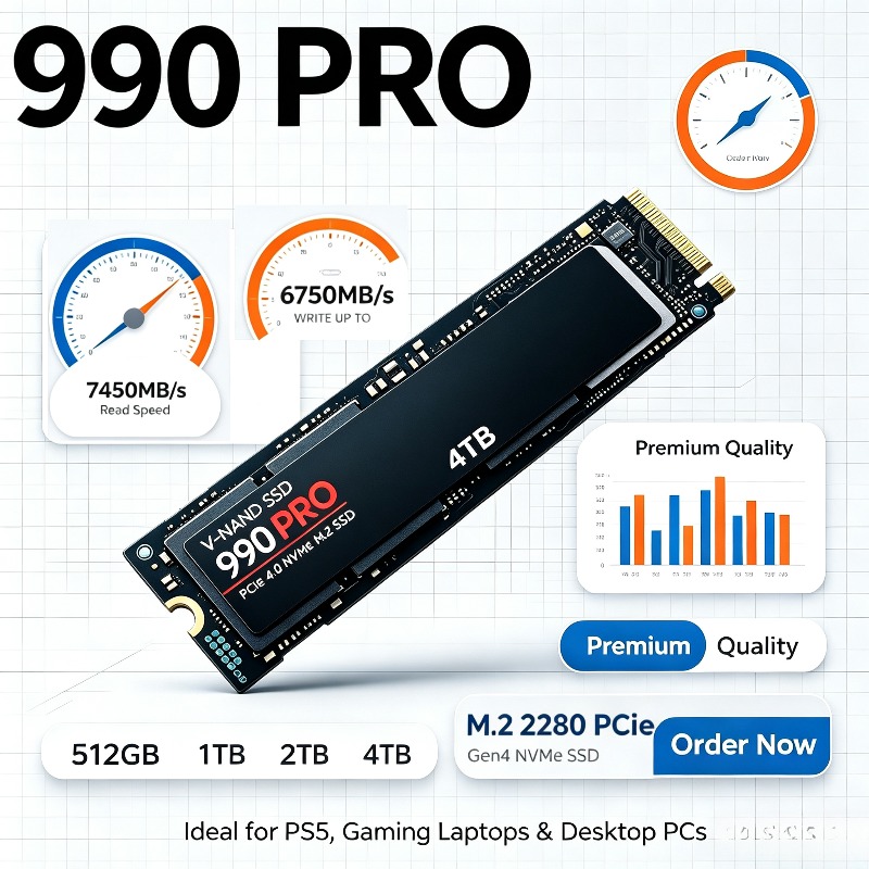 Pcie 4.0 4Tb 2280 Ssd 7450Mbps - 990 PRO SSD แท้ – 512GB/1TB/2TB/4TB,