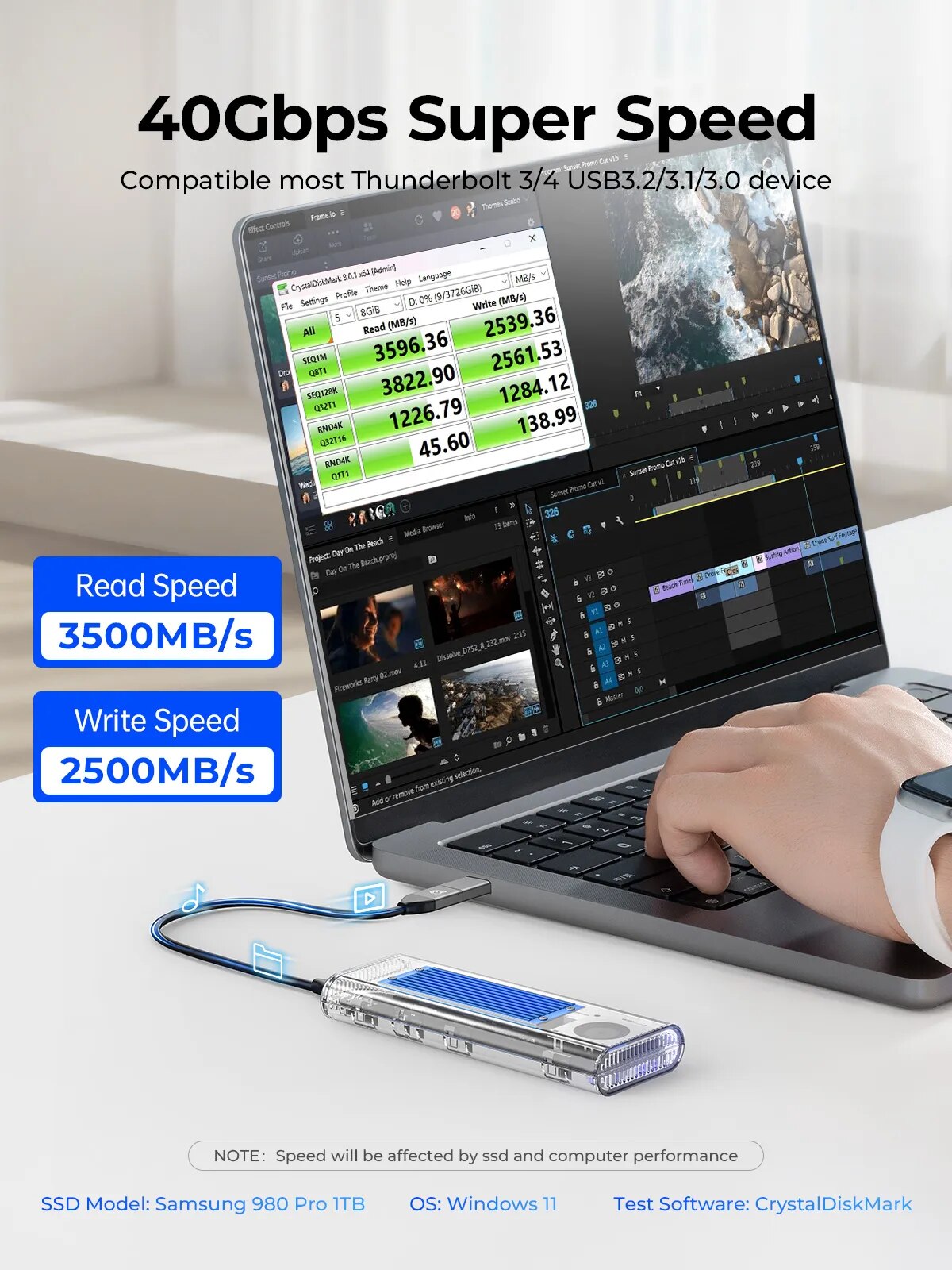 ORICO 40Gbps เคส SSD M.2 USB4พ - Thunderbolt 4 External Ssd 4Tb บทวิจารณ์และราคา