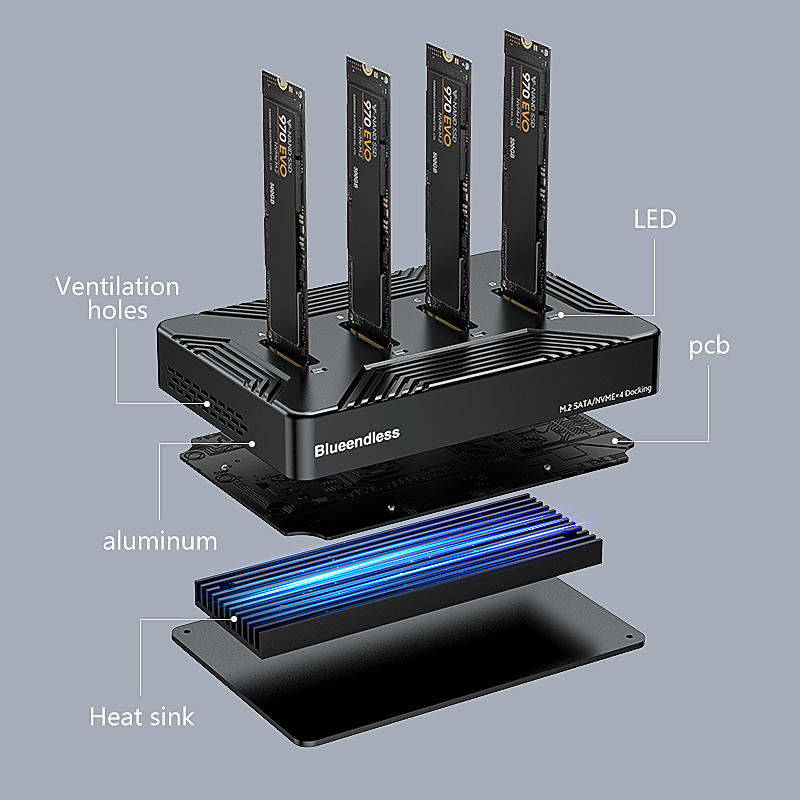 Blueendless 4 bay m2 SSD docki - 8Tb M2 Nvme Ssd บทวิจารณ์และราคา