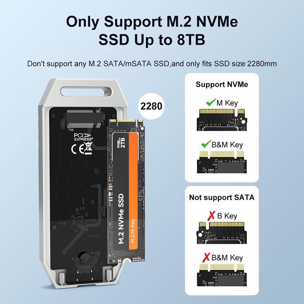 MAIWO 40Gbps NVMe M.2 SSD Encl - Usb4 40Gbps External Ssd 8Tb บทวิจารณ์และราคา